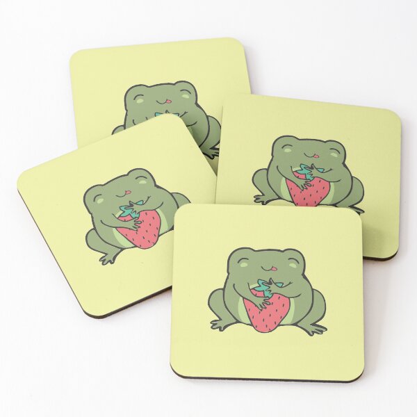 Item preview, Strawberry Frog Cottagecore Aesthetic Kawaii Retro 90s Cute Drawing designed and sold by alenaz.