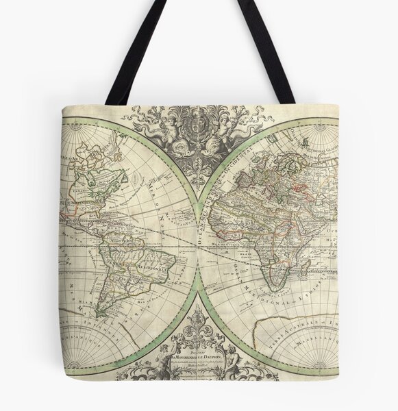 Ancient World Map Vintage Purse Tote Bag Handbag For Women - Bestiewisdom