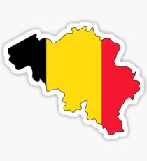 Belgien Flagge Karte Sticker