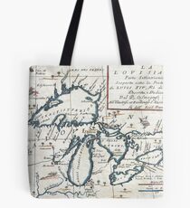 Vintage Map of The Great Lakes (1696) Tote Bag