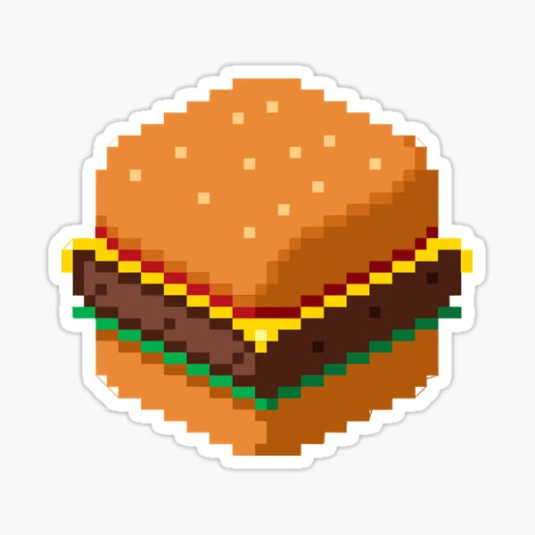 Isometric Pixel Art Cheeseburger  Sticker for Sale by sachiem