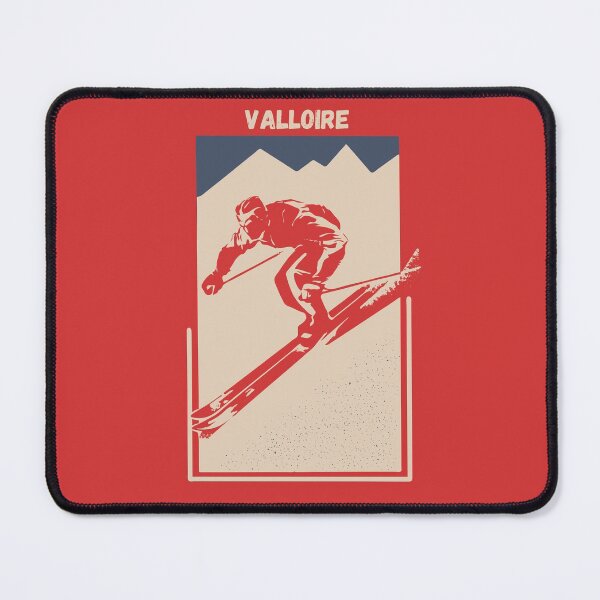 Item preview, Valloire in Haute Maurienne, Savoie, France, Europe - Vintage Red Geometric Ski Poster for Mountain Alpine Skier designed and sold by Vintage-TM.
