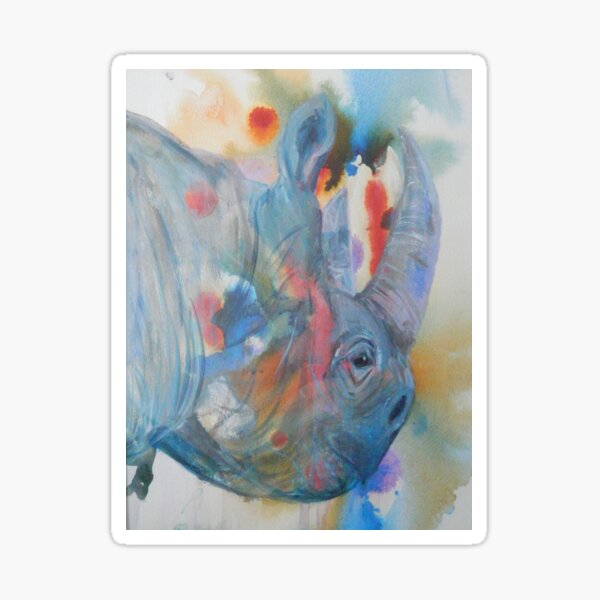 Disappearing Rhino Sticker