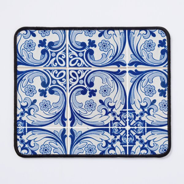 Item preview, Blue ceramic tiles print designed and sold by kapotka.