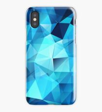 Blue polygonal design iPhone Case/Skin