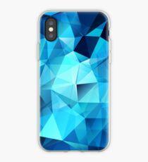 Blue polygonal design iPhone Case