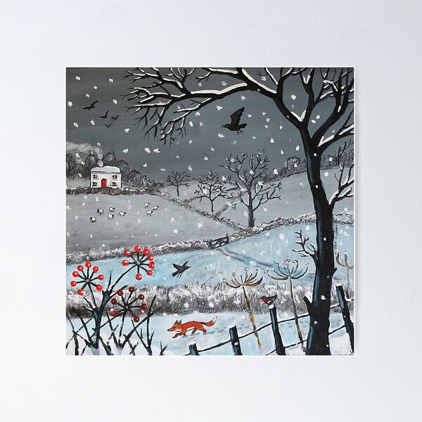Item preview, Winter Landscape with Fox and Birds designed and sold by Jan Suchacki.