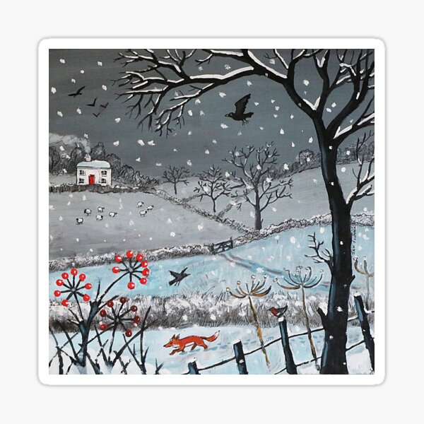Item preview, Winter Landscape with Fox and Birds designed and sold by Jan Suchacki.