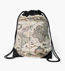 Map Nova totius terrarum orbis geographica (1635) Drawstring Bag