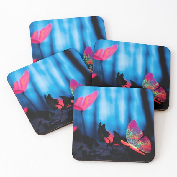 Item preview, Blue hue with pink butterflies designed and sold by Purva Thakur.