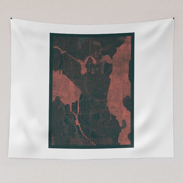 Item preview, Seattle Map Red designed and sold by HubertRoguski.