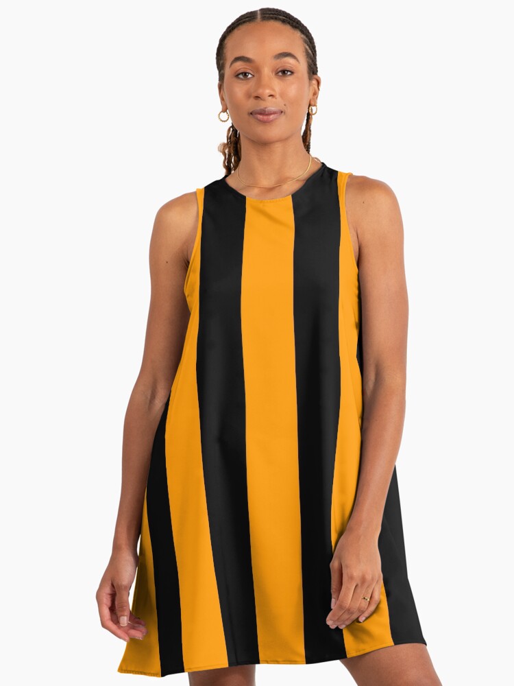 orange and black striped dress Unique Vintage Nicole Swing Dress main image 1