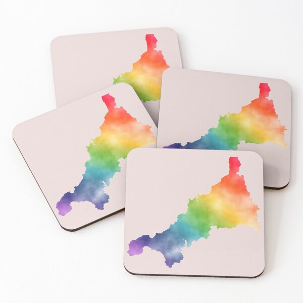 Item preview, Watercolour Cornwall Rainbow Map designed and sold by cashewdays.