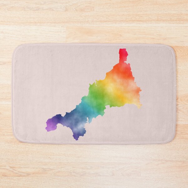 Item preview, Watercolour Cornwall Rainbow Map designed and sold by cashewdays.