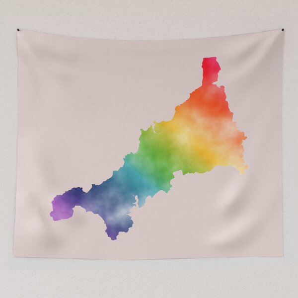 Item preview, Watercolour Cornwall Rainbow Map designed and sold by cashewdays.