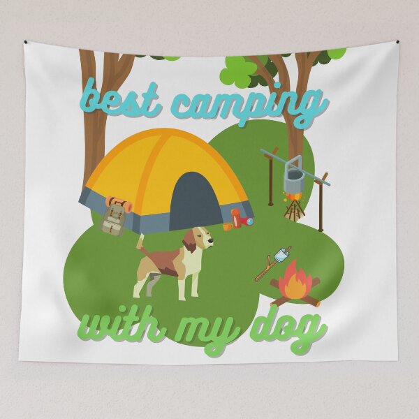 Item preview, Best Camping with My Dog Awesome T-shirts and stickers for Dog Lover designed and sold by ikutosaufi.