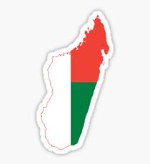 Madagascar Flag Map Sticker