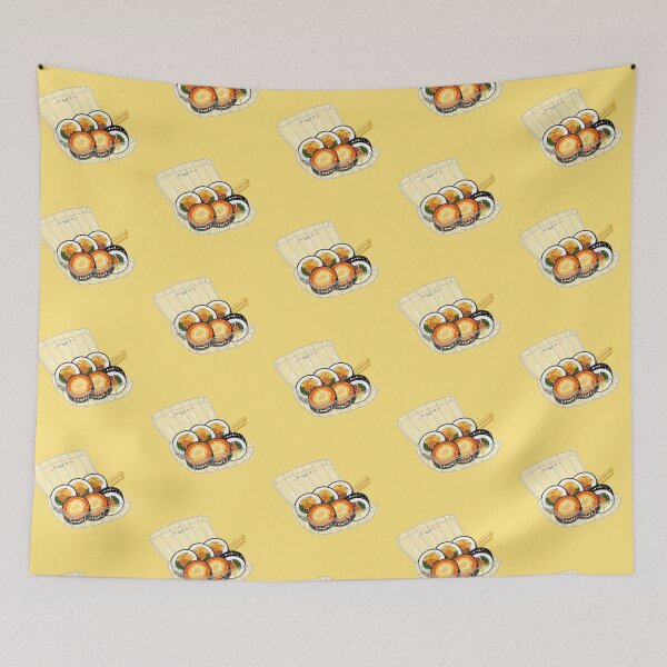 Item preview, Kawaii Korean street food cheese kimchi kimbap sticker designed and sold by Marie-c-doodles.