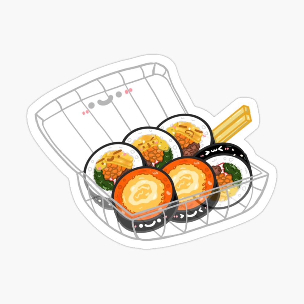 Kawaii Korean street food cheese kimchi kimbap sticker\