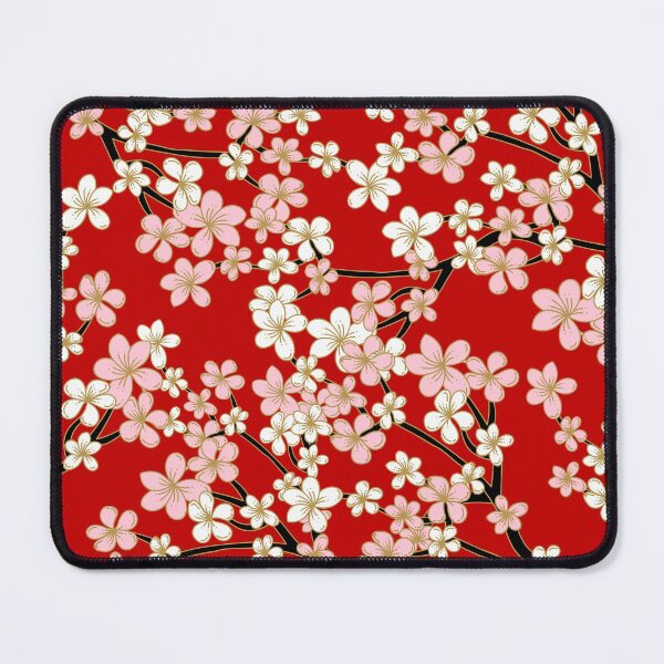 Item preview, Pink Cherry Blossom Pattern Red Background designed and sold by AnyLeck.