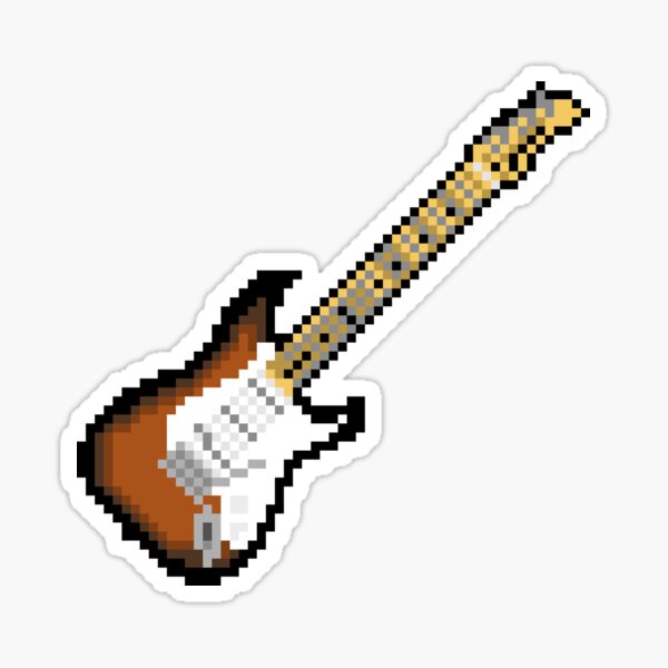 8 Bit Guitar Sticker