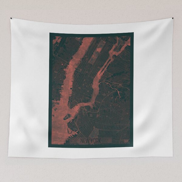 Item preview, New York Map Red designed and sold by HubertRoguski.