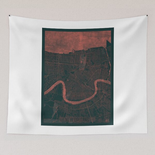 Item preview, New Orleans Map Red designed and sold by HubertRoguski.