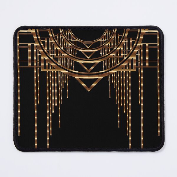 Item preview, Elegant vintage art deco design on black in shimmering gold designed and sold by Xarah.