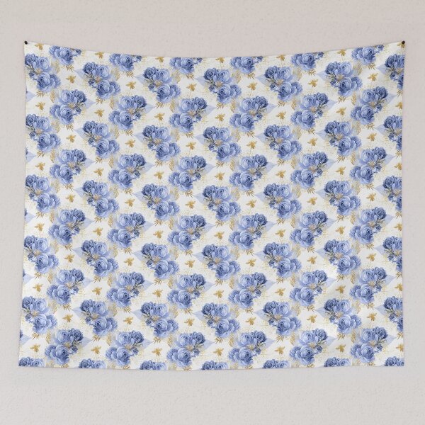 Item preview, Gold Bees with vintage flowers designed and sold by Dreamflight.