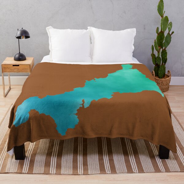 Item preview, Watercolour Cornwall Map Ocean Turquoise Blue designed and sold by cashewdays.