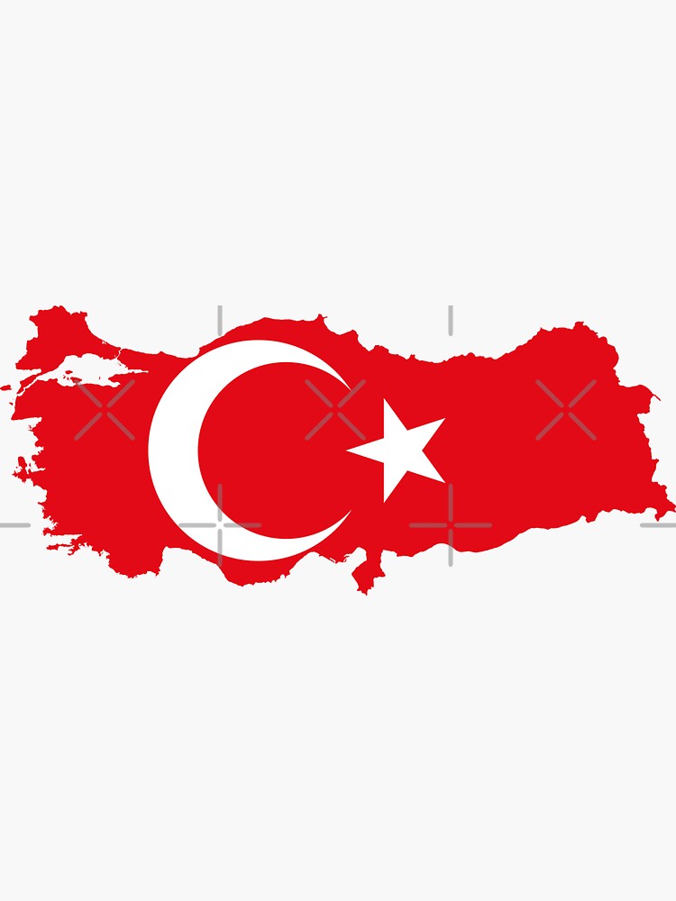 Turkey Flag Map Sticker for Sale by limitlezz