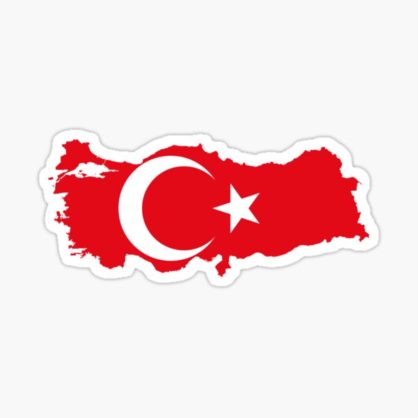 Turkey Flag Map Sticker