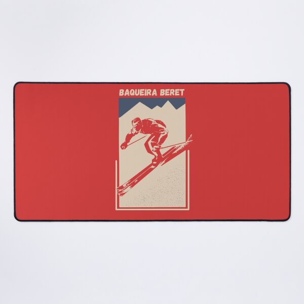 Item preview, Spanish ski resort Baqueira-Beret - Vintage Geometric Ski Poster for Mountain Alpine Skier designed and sold by Vintage-TM.