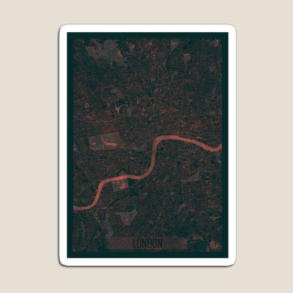 London Map Red Magnet