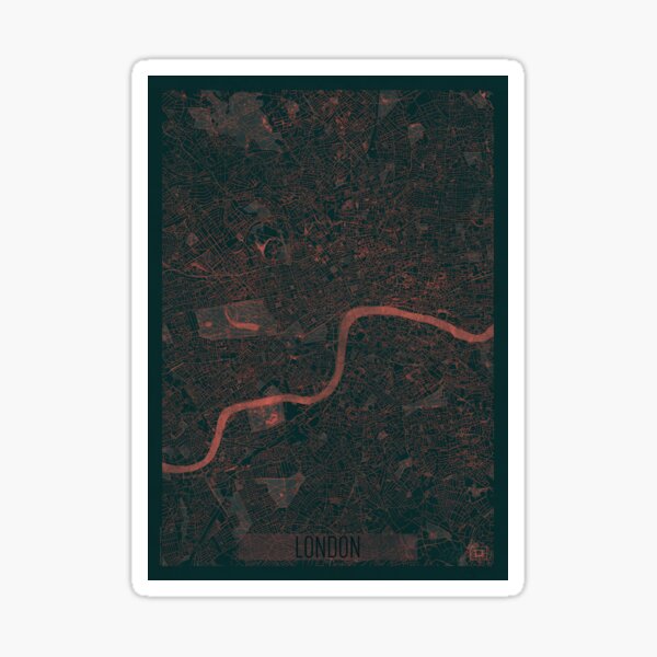 London Map Red Sticker