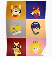 Póster Smash Bros Melee Top Tier Faces