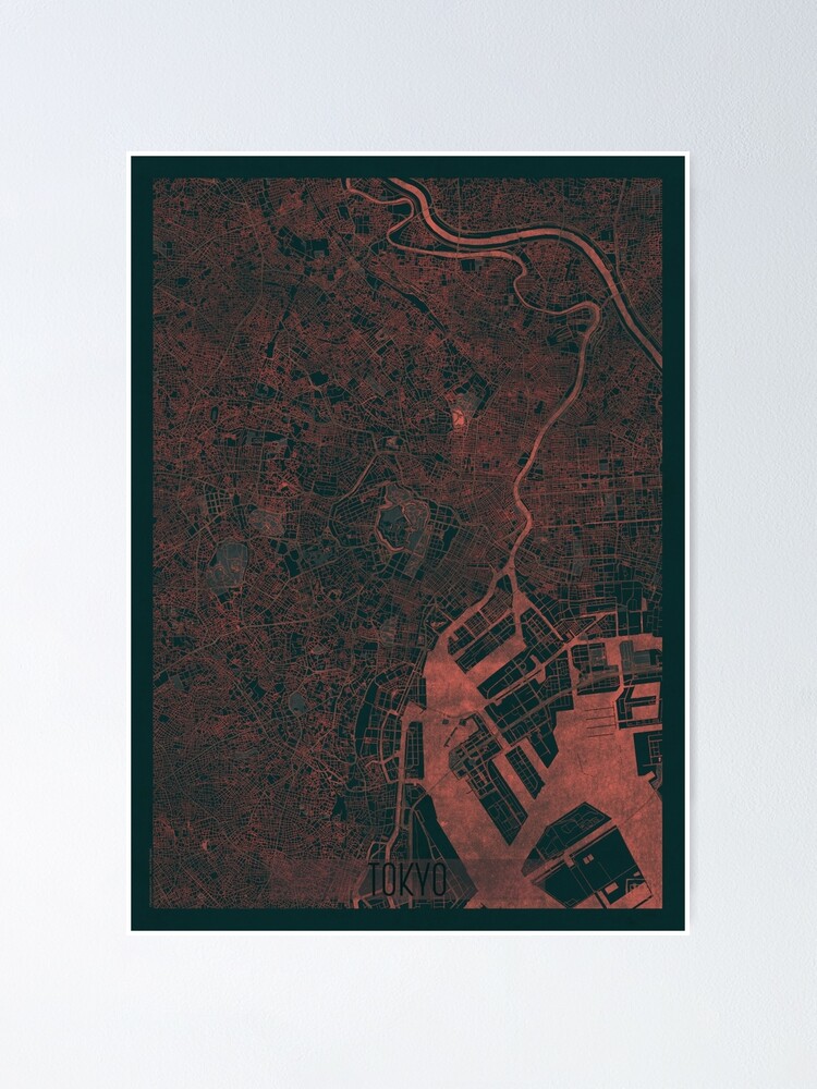 Alternate view of Tokyo Map Red Poster