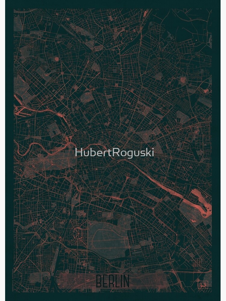 Berlin Map Red by HubertRoguski