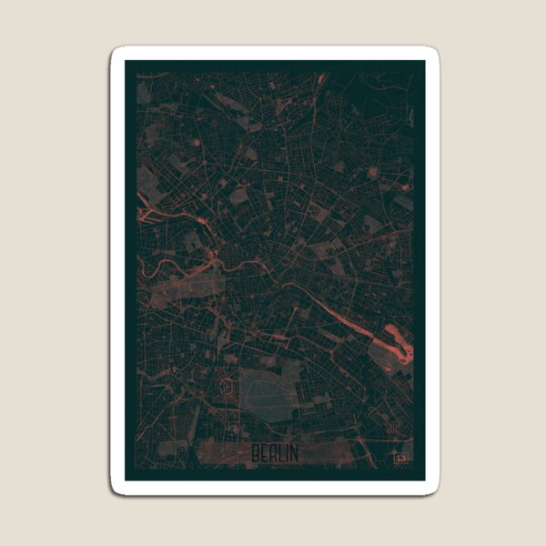 Berlin Map Red Magnet
