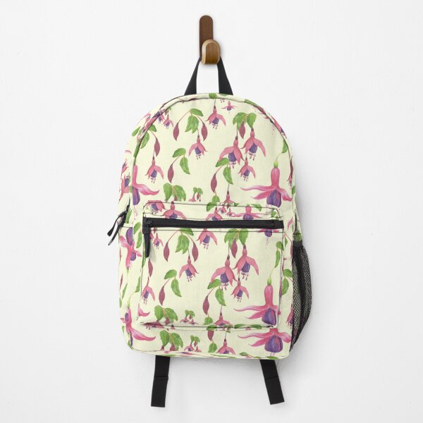 Item preview, Watercolour Fuchsia Flower Pattern - Pastel Yellow designed and sold by SquibbleDesign.