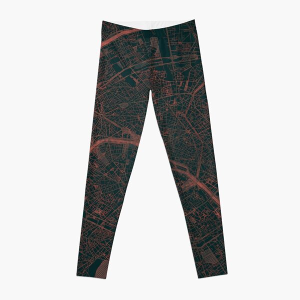 Paris Map Red Leggings