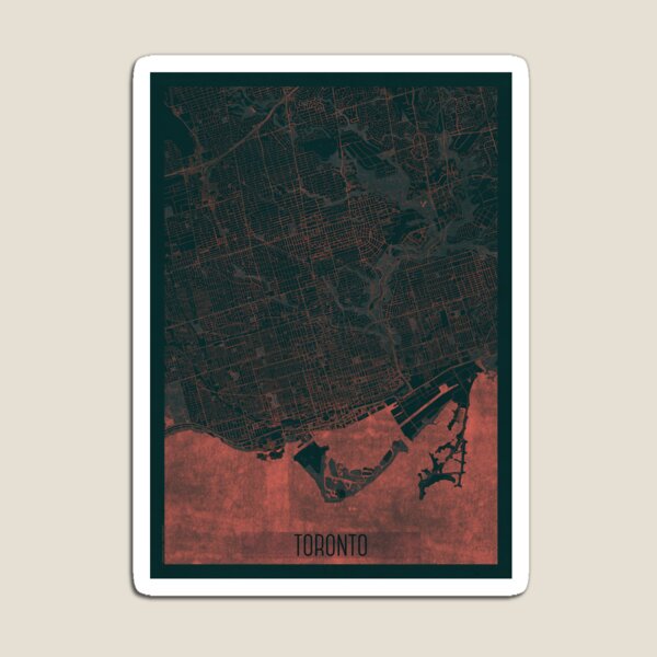 Toronto Map Red Magnet
