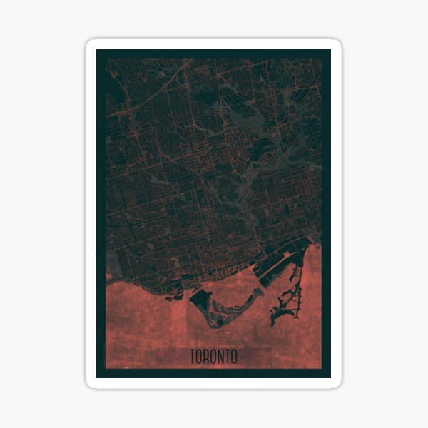 Toronto Map Red Sticker