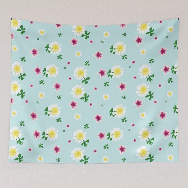Item preview, Manuka and Ranunculus - New Zealand Native Flowers designed and sold by SquibbleDesign.