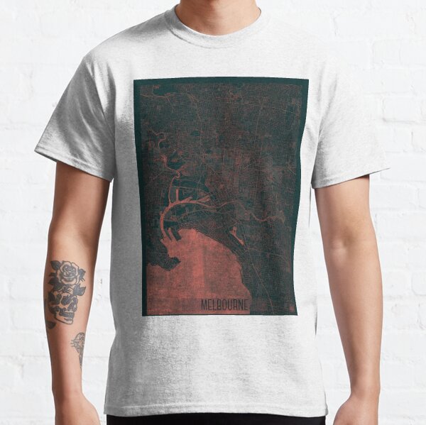Melbourne Map Red Classic T-Shirt