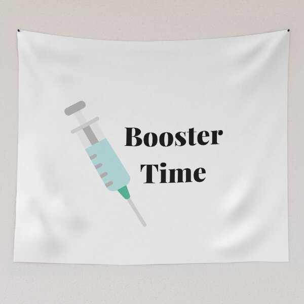 Item preview, Booster Time - Covid Booster Shot for Vaccinated People (Black Text) designed and sold by CaitU.