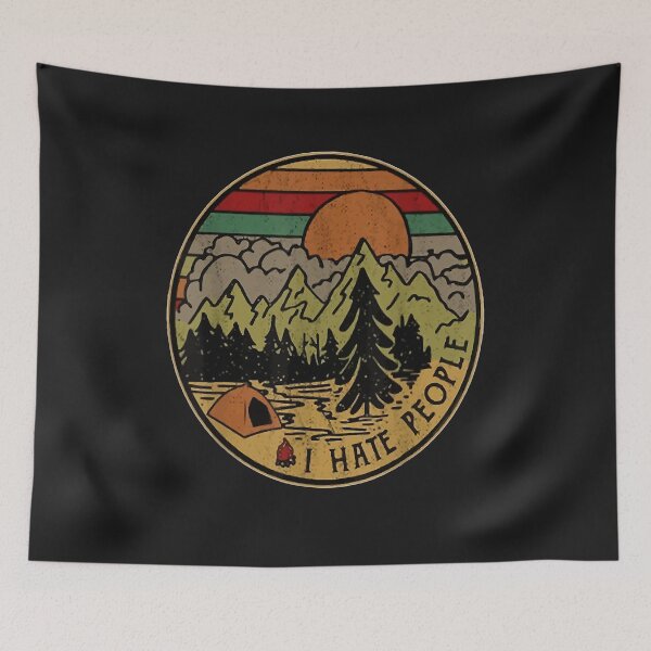 Item preview, I love Camping I Hate People Outdoors Funny Vintage  designed and sold by SukhvinderK.