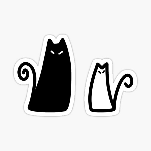 Stylized Black and White Cat