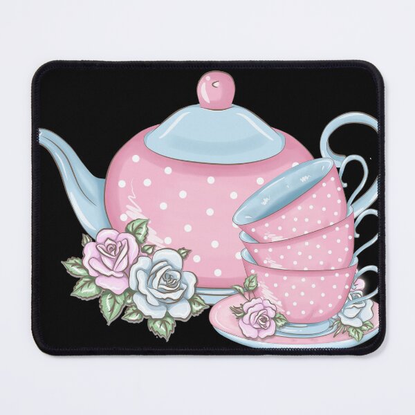 Item preview, Pink Watercolor Tea Pot And Finished Tea Cup With Flowers- Tea Party designed and sold by NewTrendings.
