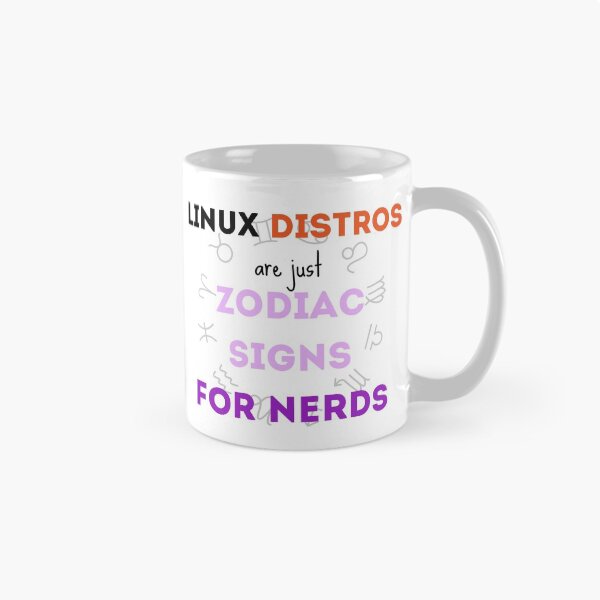 Aperçu de l'œuvre Les distributions Linux ne sont que des signes du zodiaque pour les nerds, blancs - Drôle créée et vendue par Programmer's Life and Humor.